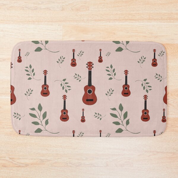 Item preview, Ukulele pattern with leaves - pink - ukulele designed and sold by piesdesignart.