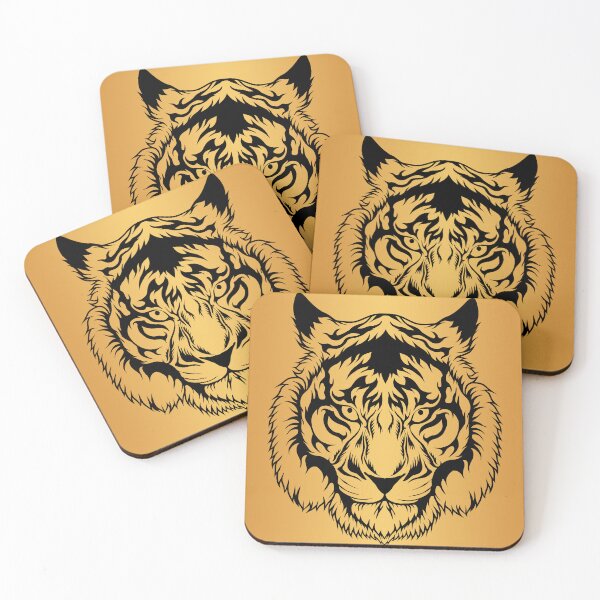 Item preview, Black tiger with orange background designed and sold by professorguru.