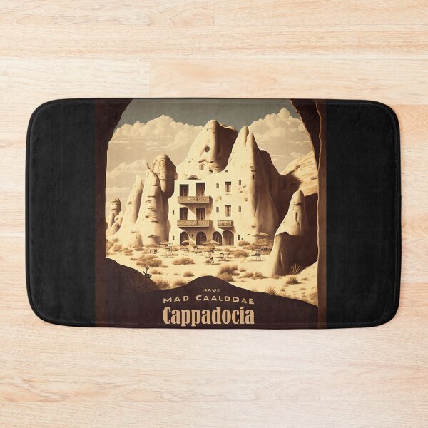 Item preview, Original art Vintage style Cappadocia Travel Poster Print designed and sold by 3 CITIES.