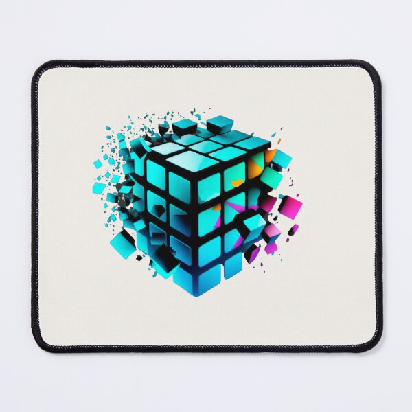 Item preview, Rubik's cube minimalist, cyan, blue, black, Magic Cube - The Rubik’s Cube was invented in 1974 by Ernõ Rubik, a Hungarian architecture professor.  designed and sold by Estevam Marinho.