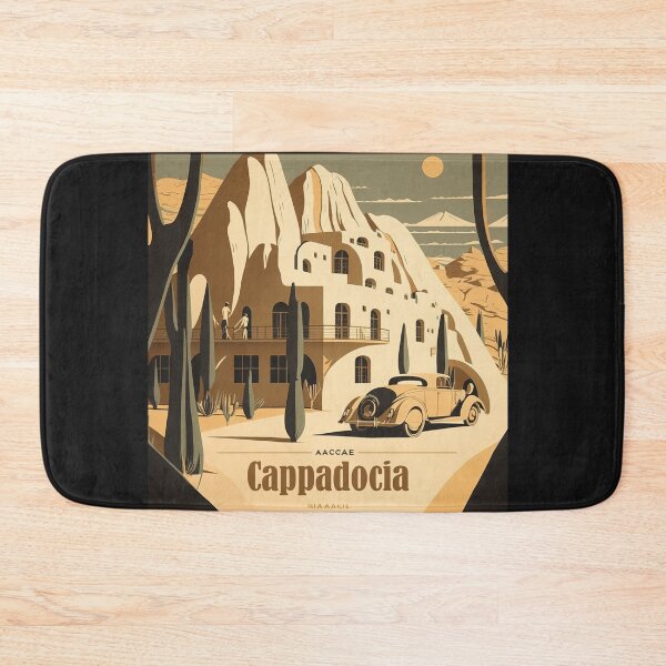 Item preview, Original art Vintage style Cappadocia Travel Poster Print designed and sold by 3 CITIES.