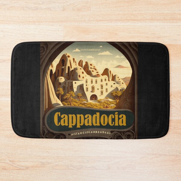 Item preview, Original art Vintage style Cappadocia Travel Poster Print designed and sold by 3 CITIES.