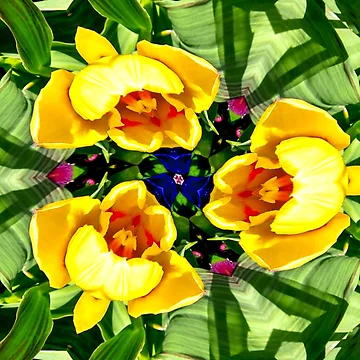 Artwork thumbnail, Bright Yellow Flower Pattern by Patternflower