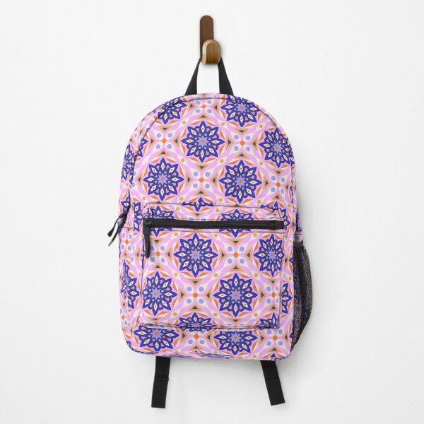 Item preview, Geometrical abstract allover pattern in pink and blue designed and sold by FloorRehbach.