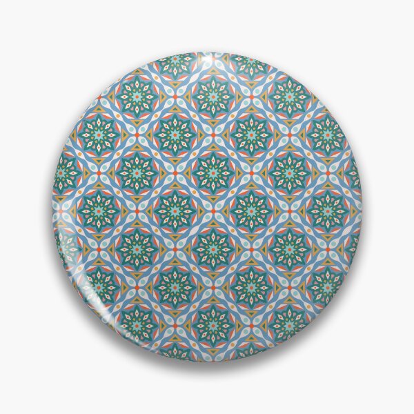 Item preview, Geometrical abstract allover pattern in blue and green designed and sold by FloorRehbach.