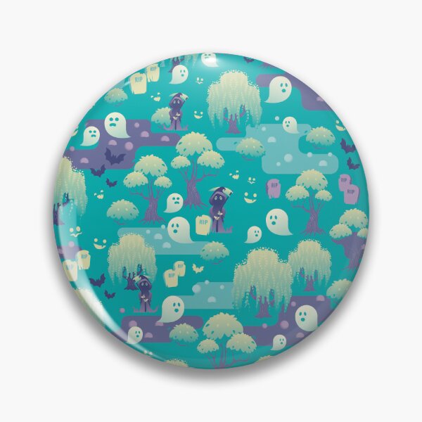 Item preview, Green Haunted Halloween Ghost Swamp designed and sold by Melissa Plugge-Dekker.