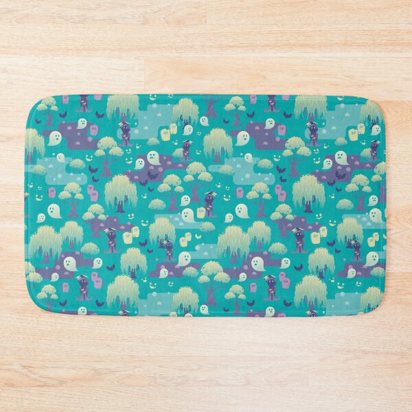Item preview, Green Haunted Halloween Ghost Swamp designed and sold by Melissa Plugge-Dekker.