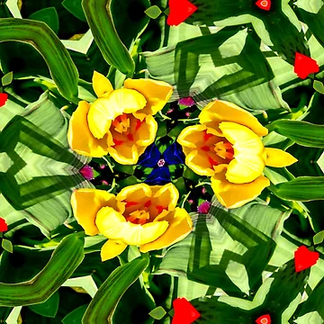 Artwork thumbnail, Bright Yellow Flower Pattern by Patternflower
