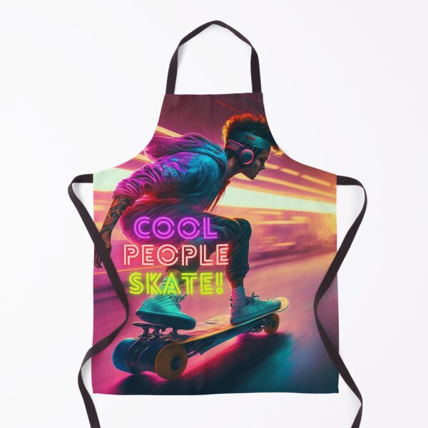 Item preview, "Cool Skater: A Woman Riding a Skateboard with the Text "Cool People Skate" designed and sold by AkoSiEss.