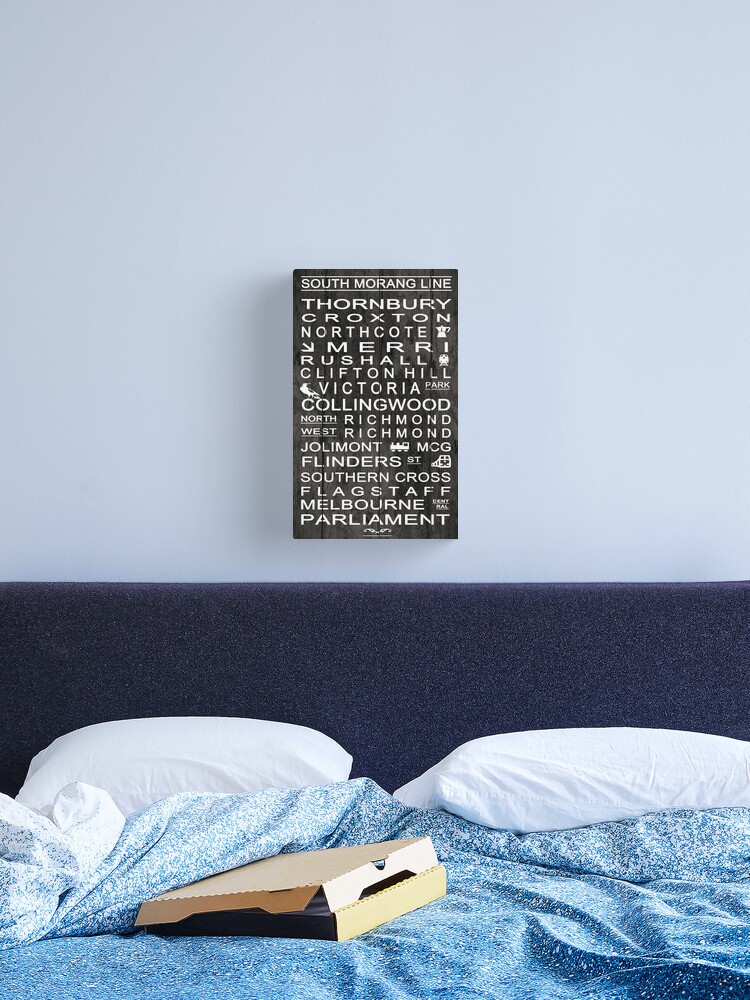 Thumbnail 1 of 3, Canvas Print, Rail Travel Destination Board - Sth Morang Line designed and sold by loredana53.