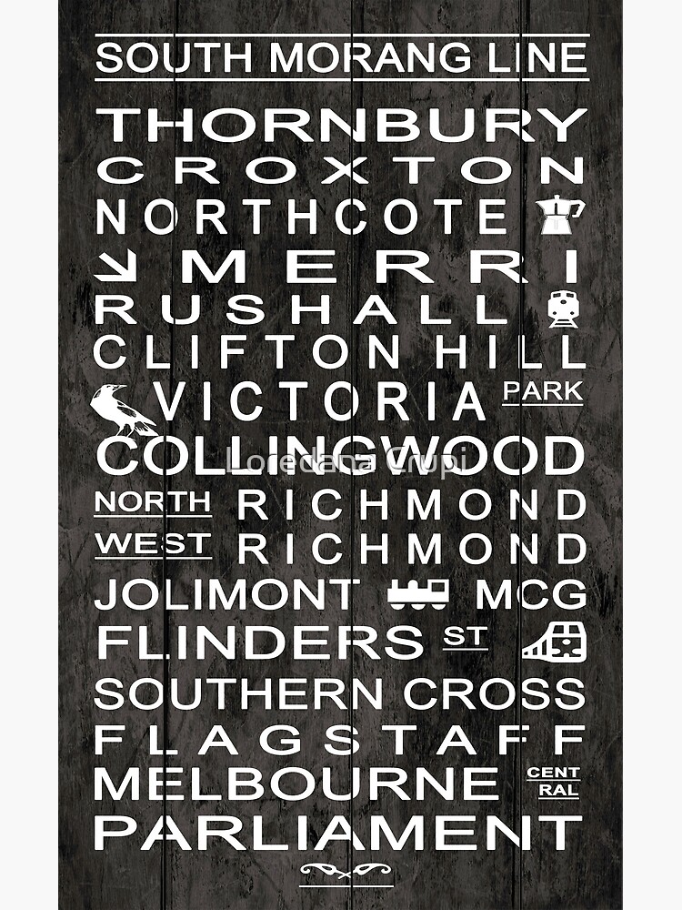 Thumbnail 3 of 3, Canvas Print, Rail Travel Destination Board - Sth Morang Line designed and sold by loredana53.