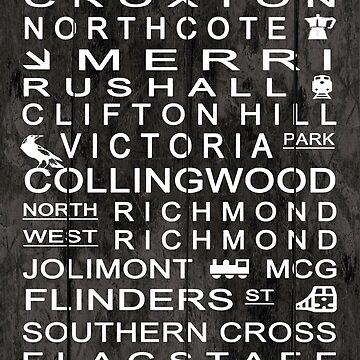 Artwork thumbnail, Rail Travel Destination Board - Sth Morang Line by Loredana Crupi