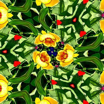 Artwork thumbnail, Bright Yellow Flower Pattern by Patternflower