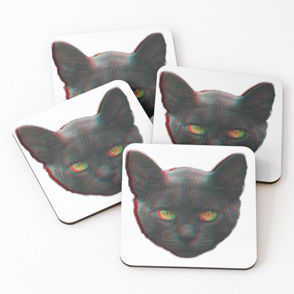 Item preview, Black cat design. 3 D effect designed and sold by blacklittlemoon.