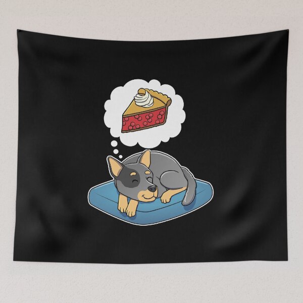 Item preview, Australian Cattle Dog dreaming about Cherry Pie designed and sold by DoggieDelights.