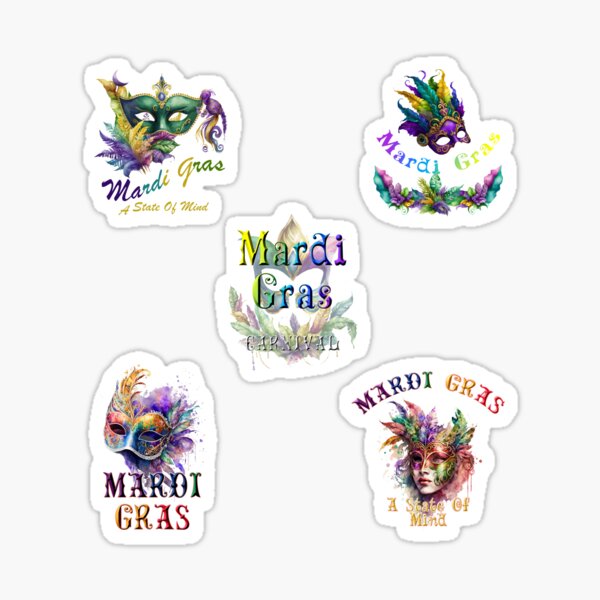 Small Mardi Gras Jester Hat Glitter Stickers, set of 16 – Fairy Dust Decals