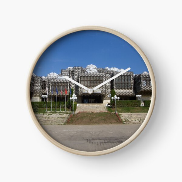 "National Library of Kosovo in Pristina, Kosovo" Clock by TravelShots