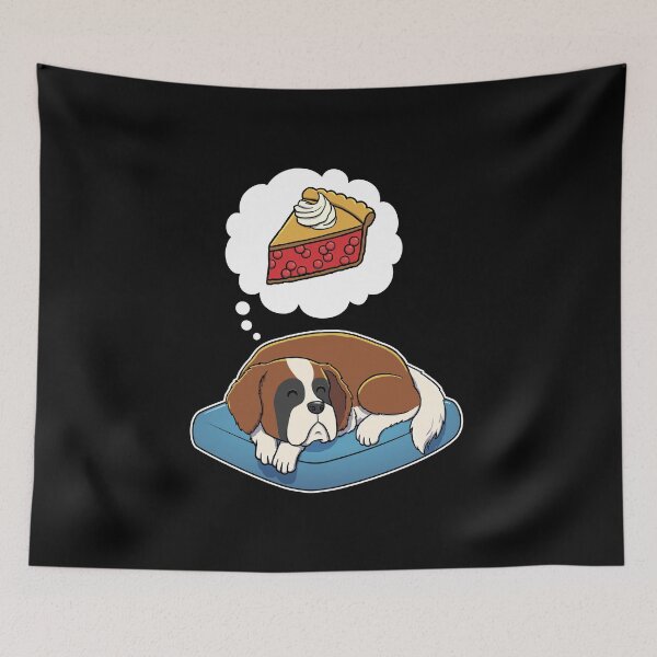 Item preview, St Bernard dreaming about Cherry Pie designed and sold by DoggieDelights.