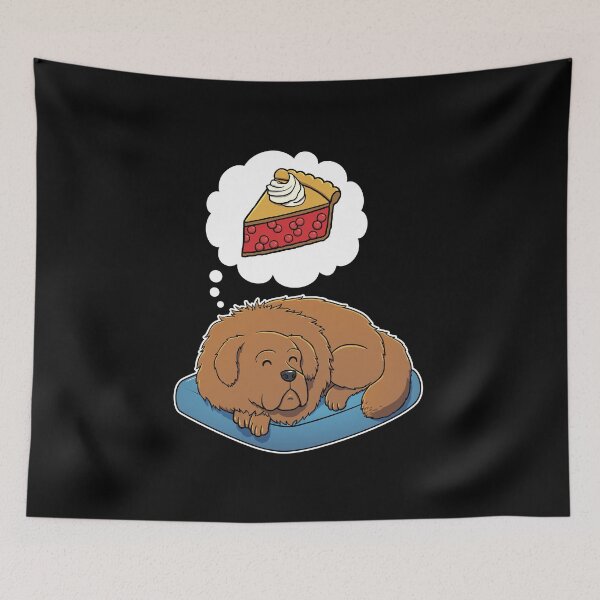 Item preview, Tibetan Mastiff dreaming about Cherry Pie designed and sold by DoggieDelights.