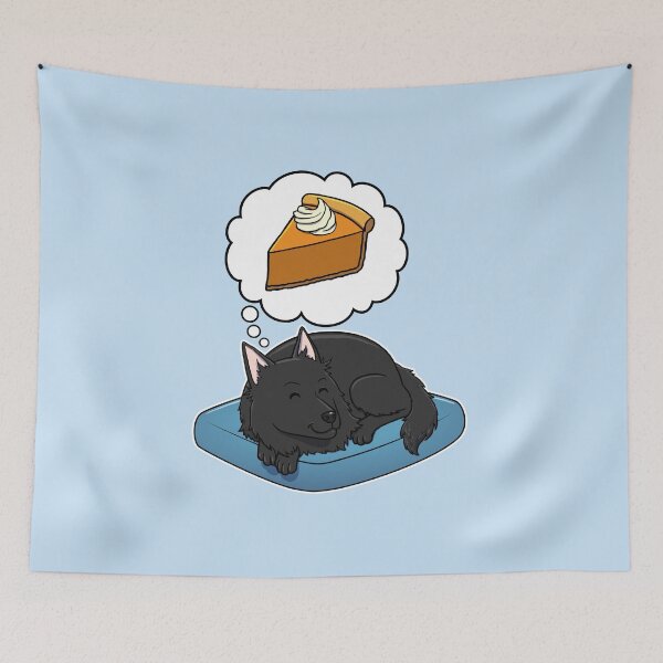 Item preview, Belgian Sheepdog dreaming about Pumpkin Pie designed and sold by DoggieDelights.