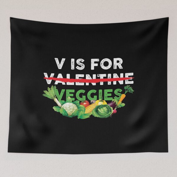 Item preview, V Is For Veggies Funny Valentines Day Vegan Vegetables designed and sold by Aleodor.