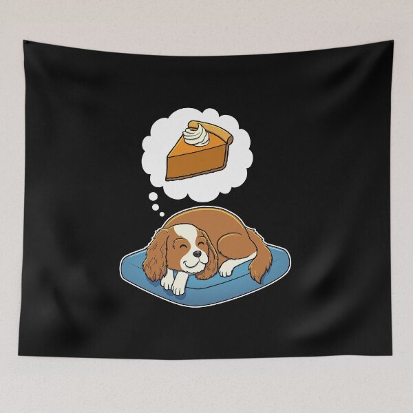 Item preview, Cavalier King Charles Spaniel dreaming about Pumpkin Pie designed and sold by DoggieDelights.