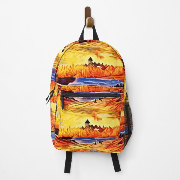 Item preview, Village amidst the hill in yellow and pink. designed and sold by Giulivo Store Graphic.