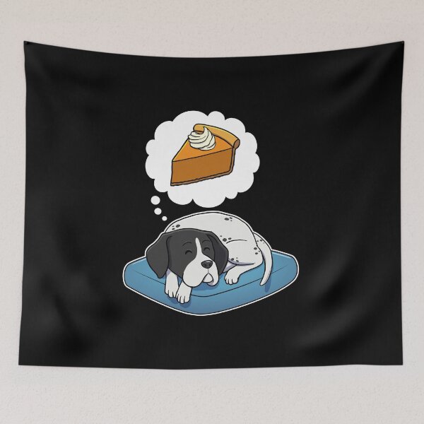 Item preview, English Pointer dreaming about Pumpkin Pie designed and sold by DoggieDelights.