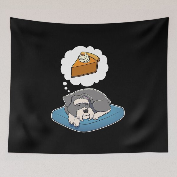 Item preview, Miniature Schnauzer dreaming about Pumpkin Pie designed and sold by DoggieDelights.