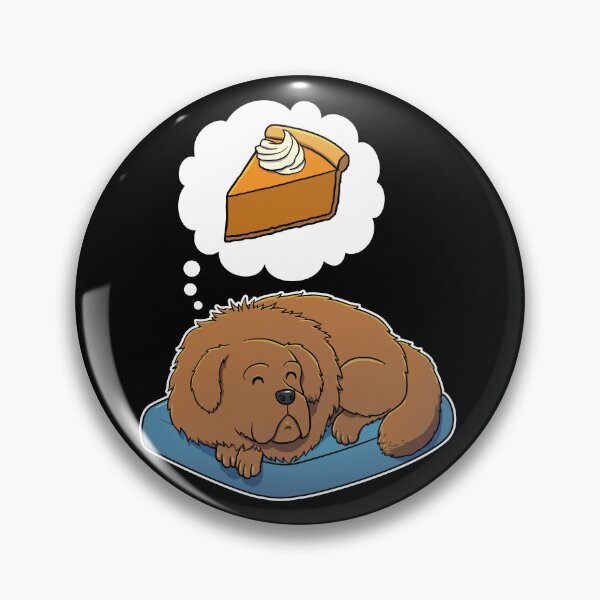 Item preview, Tibetan Mastiff dreaming about Pumpkin Pie designed and sold by DoggieDelights.