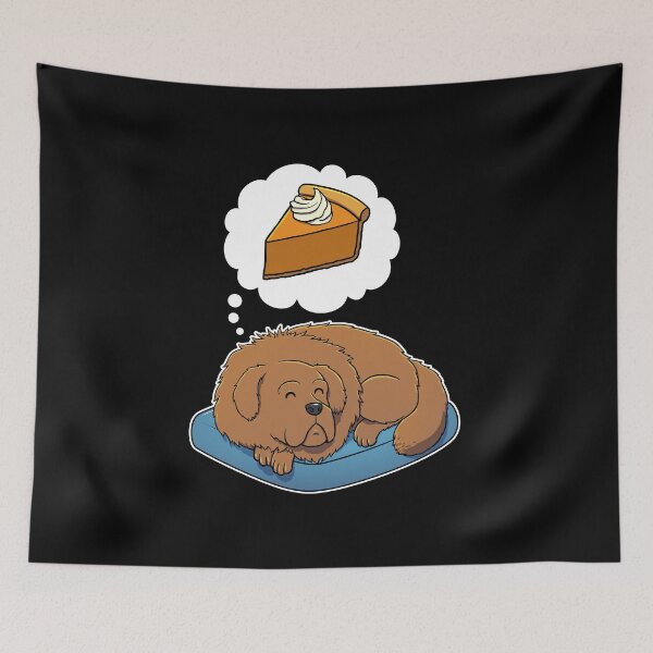 Item preview, Tibetan Mastiff dreaming about Pumpkin Pie designed and sold by DoggieDelights.