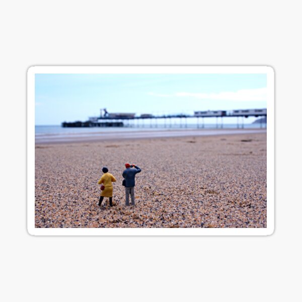 "Pier View" Sandown Pier Isle of Wight miniature people photo Sticker
