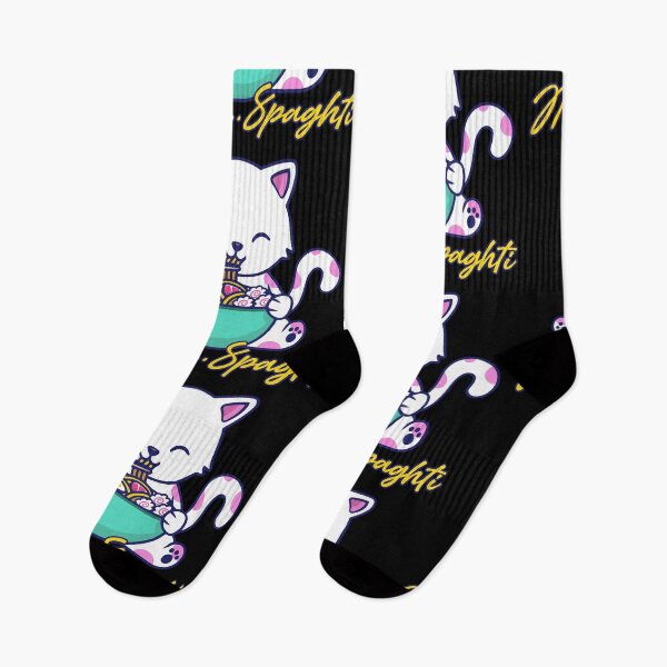 Item preview, Cute cat eating Spaghetti - Cat Design  designed and sold by K-Klub.