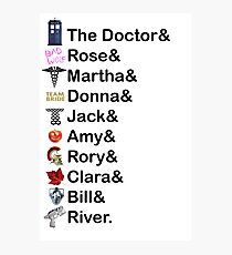 Doctor Who Names Photographic Print