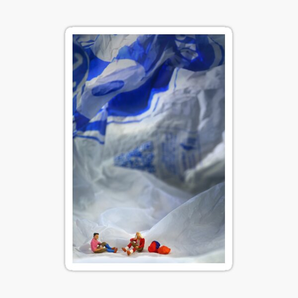 "Breaking Bag" miniature people photo Sticker