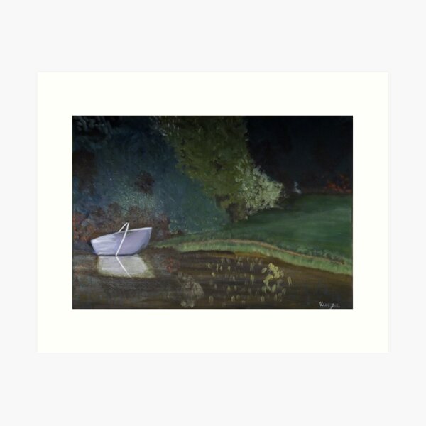 Landscape with the boat Art Print