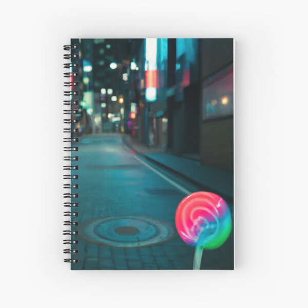 Item preview, Empty street by night with a delicious neon candy lollypop ! designed and sold by DGTY.