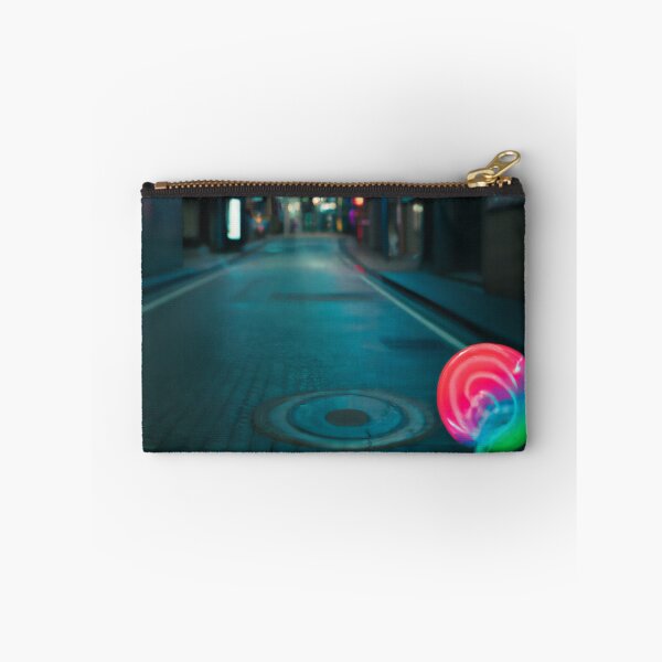 Item preview, Empty street by night with a delicious neon candy lollypop ! designed and sold by DGTY.