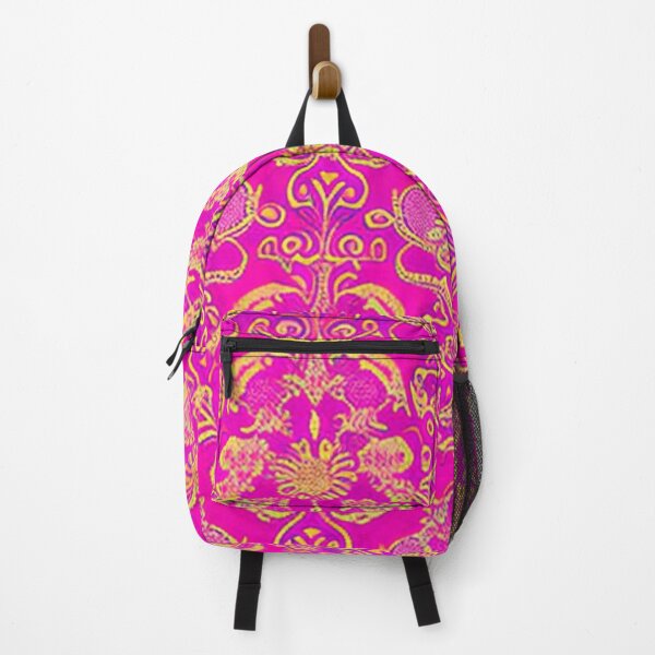 Item preview, Hot Pink And Gold Baroque Floral Pattern designed and sold by skolfid brows ⭐⭐⭐⭐⭐ (5.0).