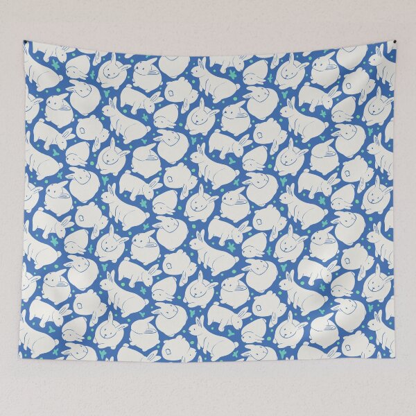 Item preview, Rabbits everywhere _ blues  designed and sold by MaddaMom.