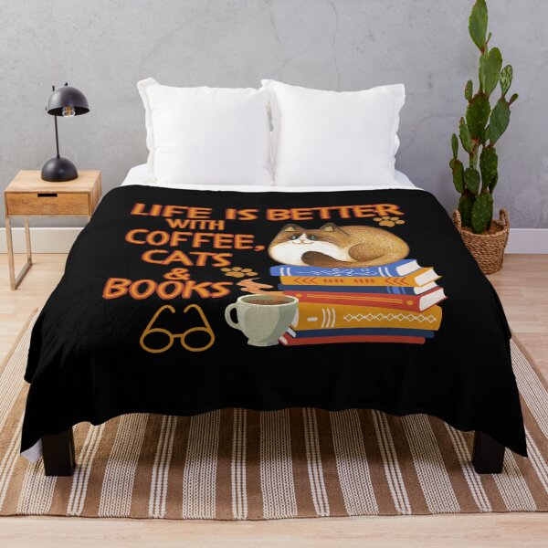Item preview, LIFE IS BETTER WITH COFFEE,CATS AND BOOKS, COFFEE LOVRES designed and sold by hijasminflower.