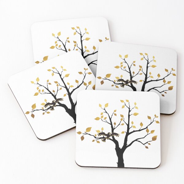 Item preview, Hawk on a tree gold leaves designed and sold by AmonRa16.