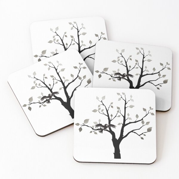 Item preview, Hawk on a tree silver leaves designed and sold by AmonRa16.