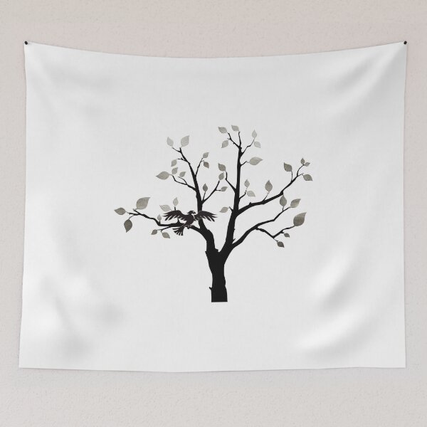 Item preview, Hawk on a tree silver leaves designed and sold by AmonRa16.