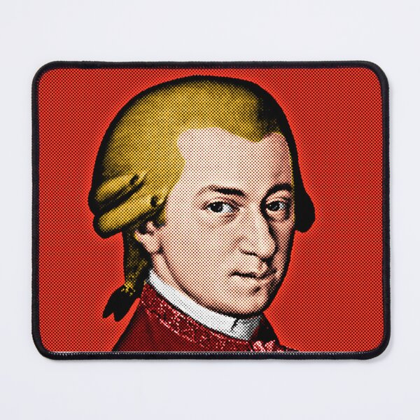 Item preview, Wolfang Amadeus Mozart Pop Art Portrait in Red Background designed and sold by OnlyPopArt.