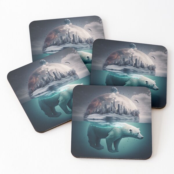 Item preview, Polar Bear and City Skyline , Global warming, Climate change designed and sold by Visual Foundry.