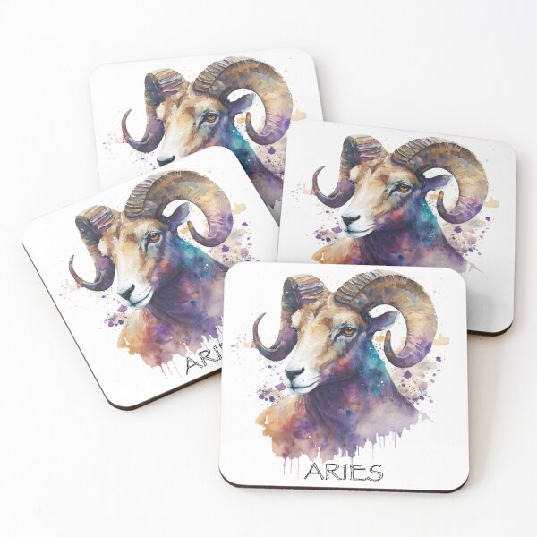 Item preview, ARIES - Watercolour Ram Zodiac designed and sold by Gccartworks.