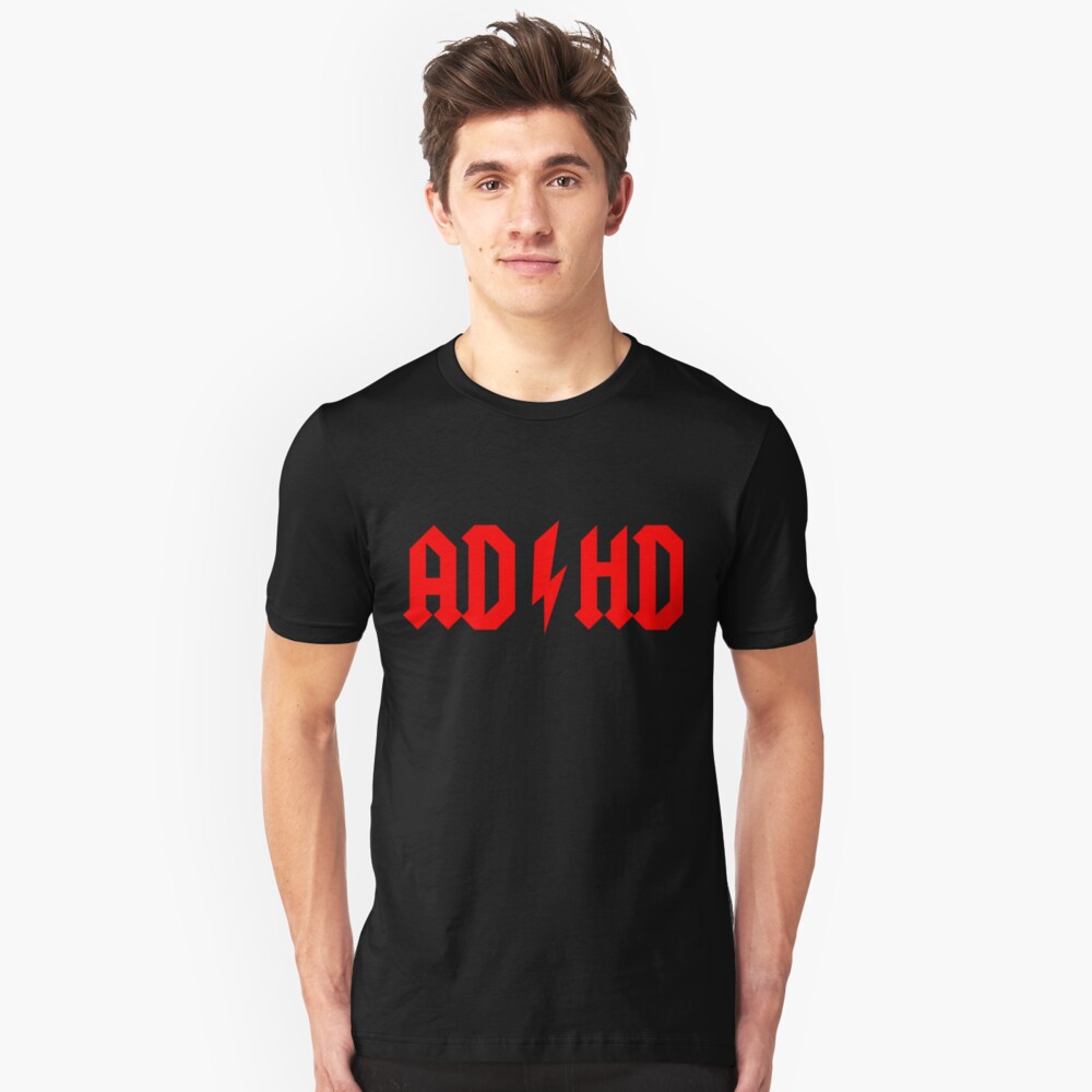 Adhd Or Acdc Play On Words Acdc Themed T Shirt Travel Mug By Unboliviable Redbubble