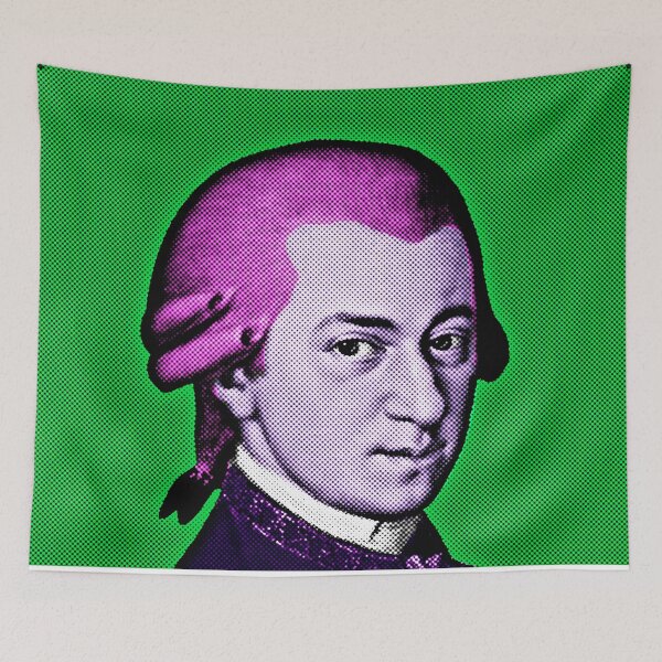 Item preview, Copy of Wolfang Amadeus Mozart Pop Art Portrait in Green Background designed and sold by OnlyPopArt.