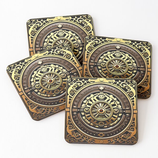 Item preview,  Vintage gold industrial steampunk mechanical mosaic sticker designed and sold by SJG-digital.